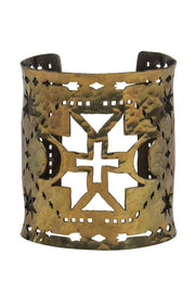 Current Boutique-Pamela Love - Brass Large Laser Cut Print Cuff Bracelet