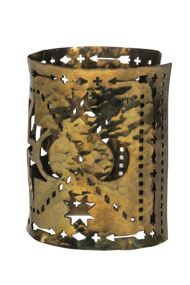 Current Boutique-Pamela Love - Brass Large Laser Cut Print Cuff Bracelet