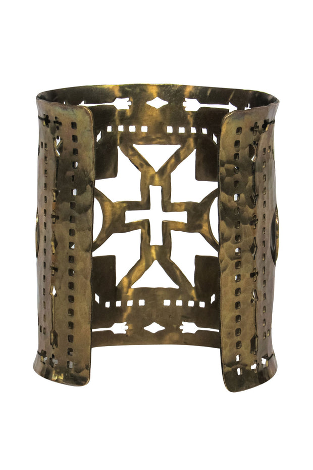 Current Boutique-Pamela Love - Brass Large Laser Cut Print Cuff Bracelet