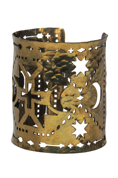 Current Boutique-Pamela Love - Brass Large Laser Cut Print Cuff Bracelet