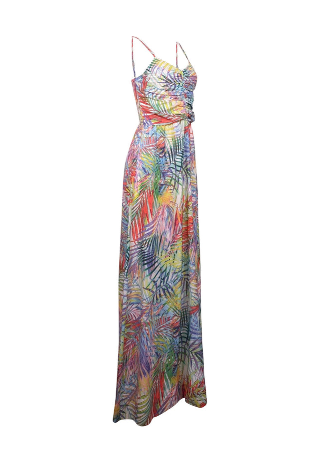 Current Boutique-Parker - Green & Multicolor Neon Palm Print Maxi Dress Sz L