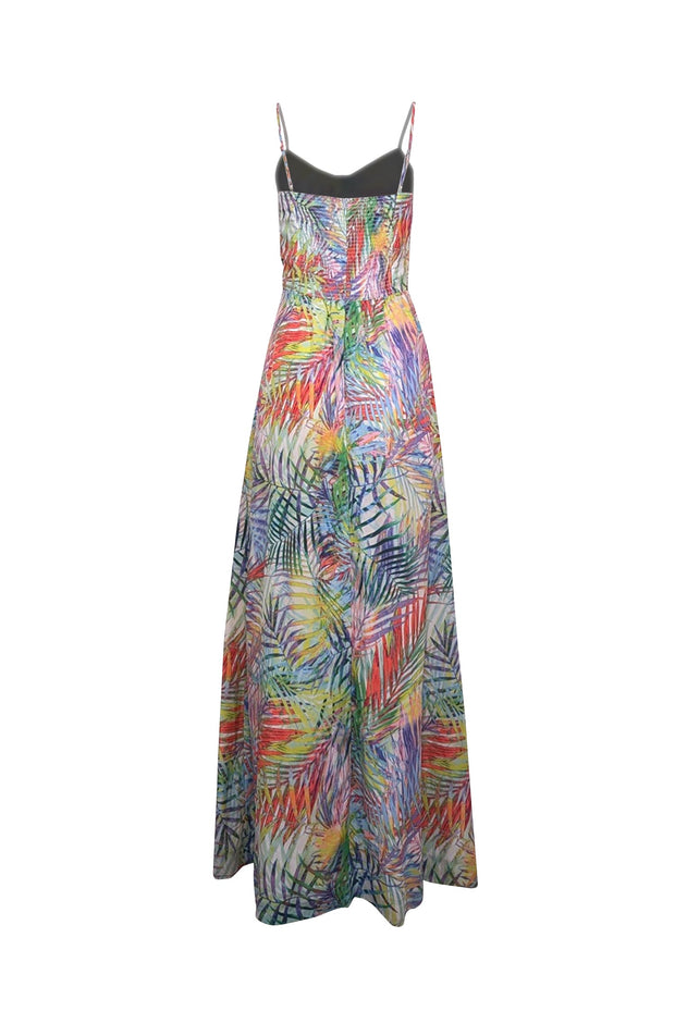 Current Boutique-Parker - Green & Multicolor Neon Palm Print Maxi Dress Sz L