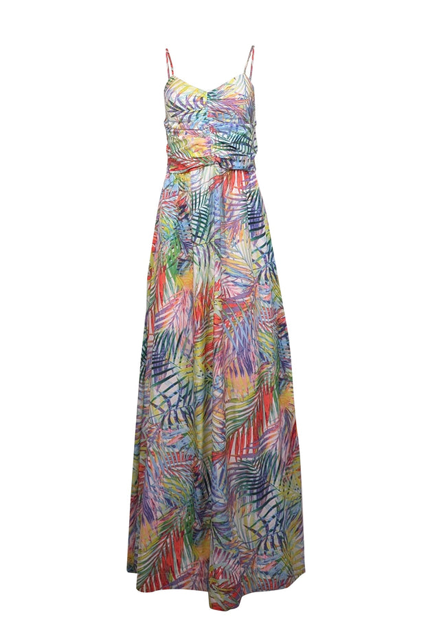 Current Boutique-Parker - Green & Multicolor Neon Palm Print Maxi Dress Sz L