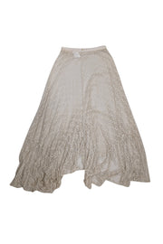 Current Boutique-Patbo - Cream Open Fishnet Maxi Skirt Sz S