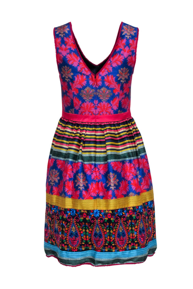 Current Boutique-Payal Jain - Pink, Blue & Multi Color Dress Sz 2