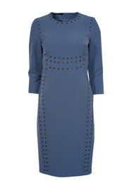 Current Boutique-Per Se - Blue Crop Sleeve Grommet Detail Dress Sz 2