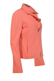 Current Boutique-Per Se - Coral Orange Wool Moto Jacket Sz 8