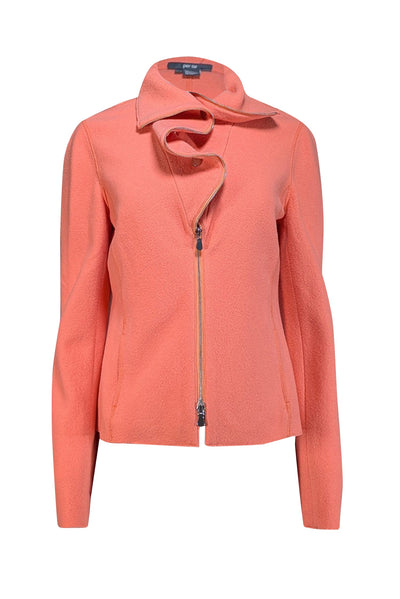 Current Boutique-Per Se - Coral Orange Wool Moto Jacket Sz 8