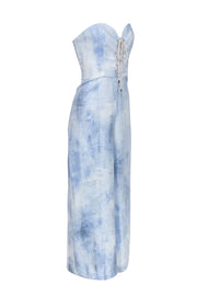 Current Boutique-Petersyn - Light Blue Tie Dye Strapless Jumpsuit Sz L