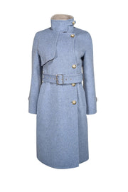 Current Boutique-Petite Studio - Light Blue w/ Grey Trims Coat Sz XXS