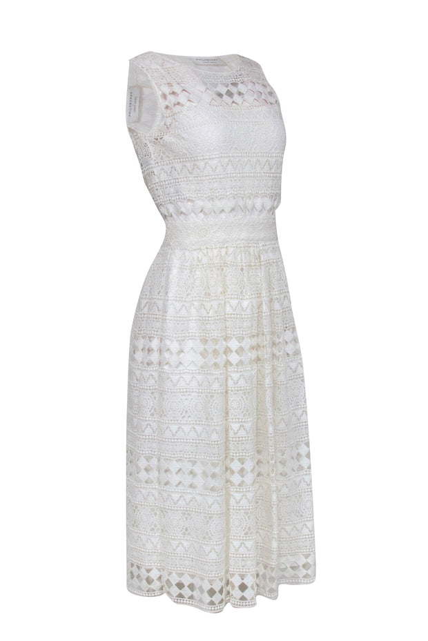 Current Boutique-Philosophy di Lorenzo Serafini - Cream Eyelet Lace Sleeveless Dress Sz 4