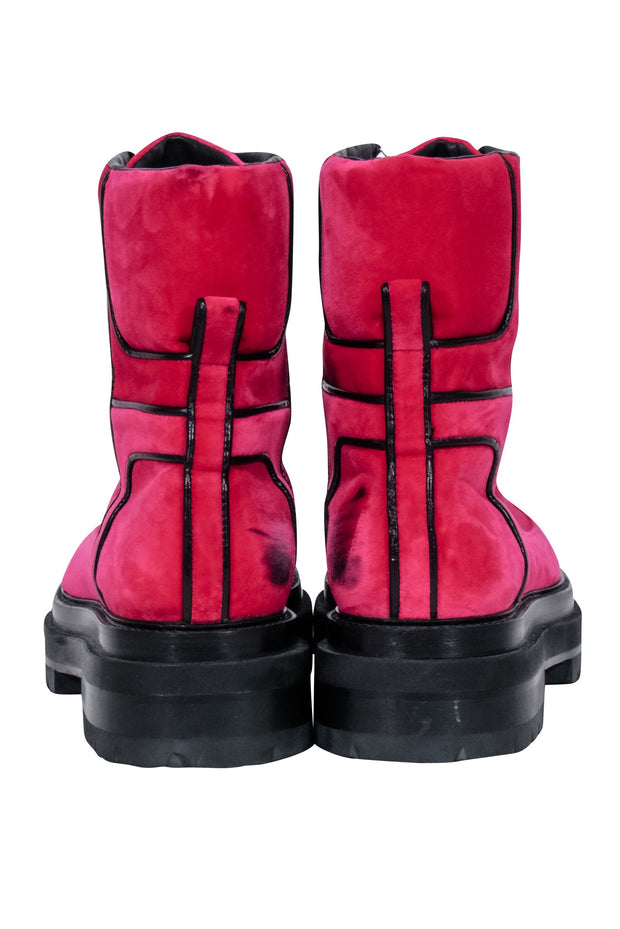 Current Boutique-Pierre Hardy - Hot Pink Velvet Platform Boots Sz 10