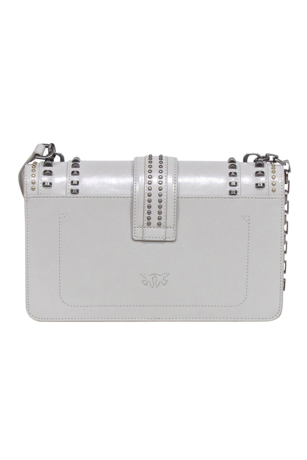 Current Boutique-Pinko - Grey Leather Stud Embellished Crossbody Bag