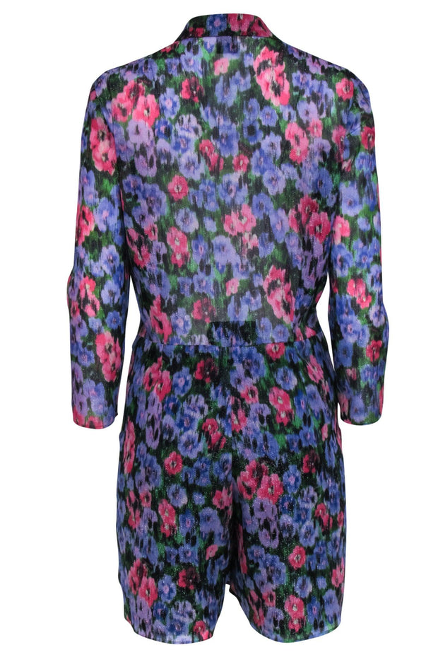 Current Boutique-Pinko - Purple & Pink Multi Color Floral Print Romper Sz 8