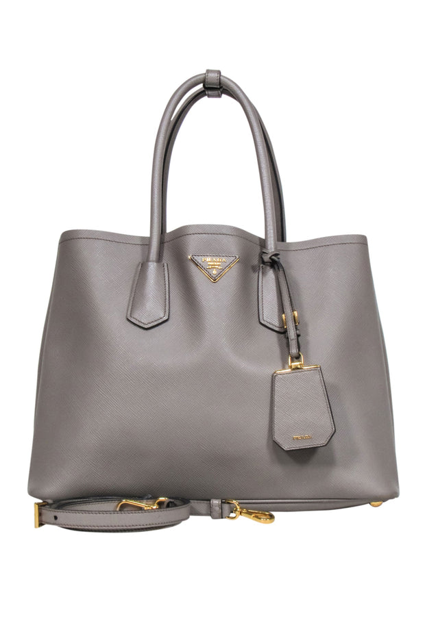 Current Boutique-Prada - Beige Saffiano Leather Large Tote Bag