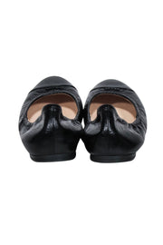 Current Boutique-Prada - Black Crackle Leather Ballet Flats Sz 11