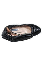 Current Boutique-Prada - Black Crackle Leather Ballet Flats Sz 11