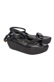 Current Boutique-Prada - Black Leather Platform Strappy Sandals Sz 6