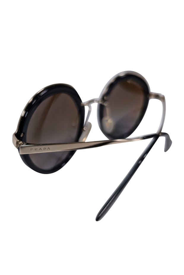 Current Boutique-Prada - Black Oversized Round Sunglasses