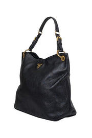 Current Boutique-Prada - Black Pebbled Leather Shoulder Bag