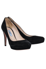 Current Boutique-Prada - Black Suede basic Pumps Sz 6