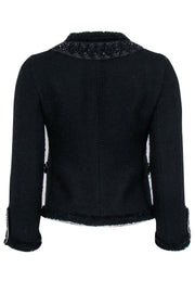 Current Boutique-Prada - Black Tweed Embellished Jacket Sz 4