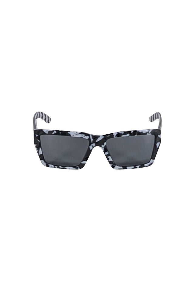 Current Boutique-Prada - Black & White Rectangle Frame Sunglasses