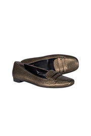 Current Boutique-Prada - Bronze Brown Leather Loafers Sz 7.5