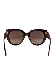 Current Boutique-Prada - Brown Tortoise Round Cate Eye Sunglasses