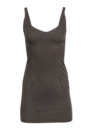 Current Boutique-Prada - Olive Bustier Mini Tank Dress Sz 6