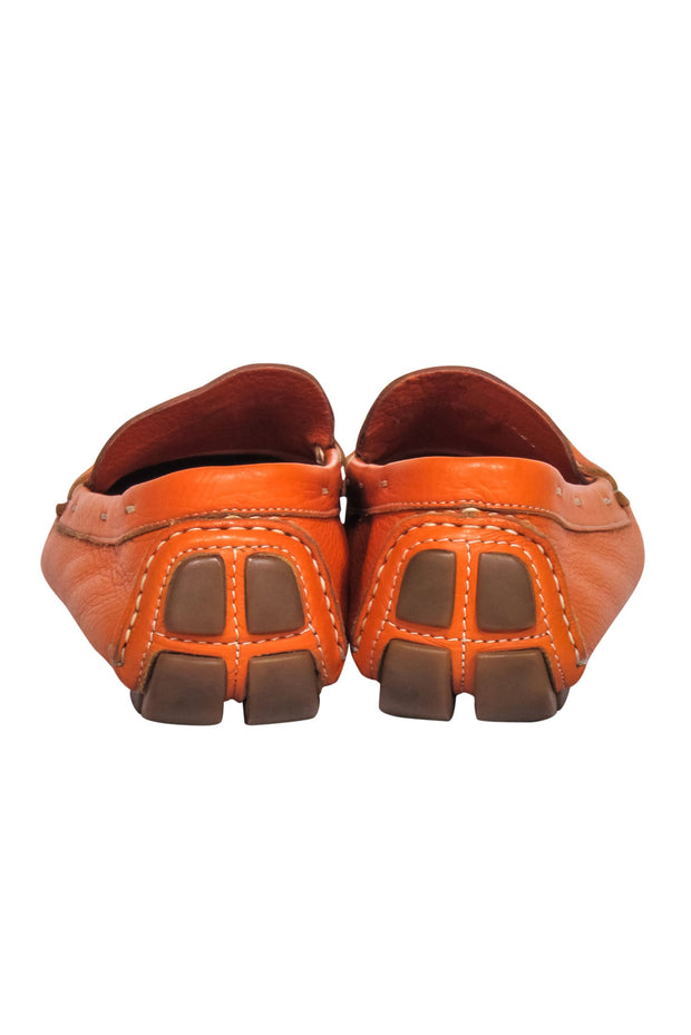 Current Boutique-Prada - Orange Leather Loafers Sz 8.5