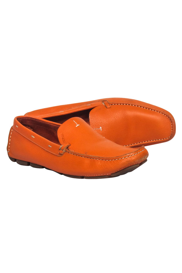 Current Boutique-Prada - Orange Leather Loafers Sz 8.5