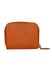 Current Boutique-Prada - Orange Textured Coin Purse Wallet