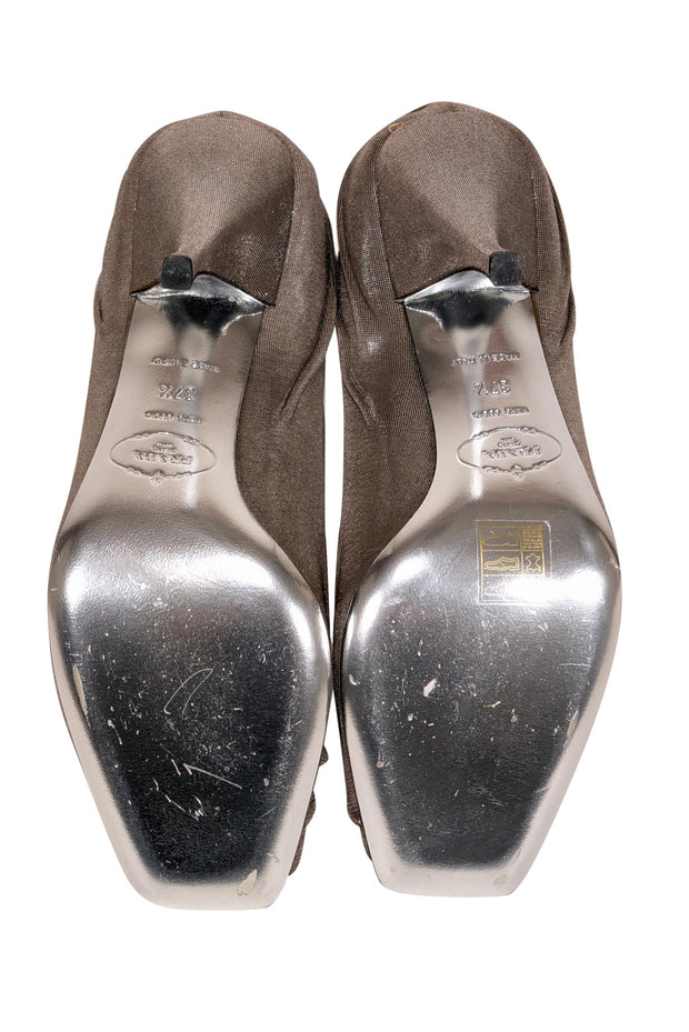 Current Boutique-Prada - Silver Metallic Peep Toe Pumps Sz 7.5