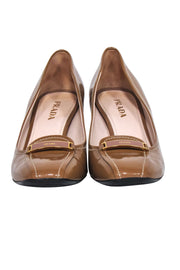 Current Boutique-Prada - Tan Patent Leather Basic Pumps Sz 9.5