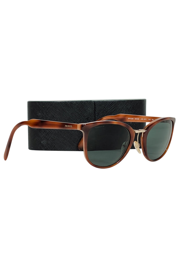 Current Boutique-Prada - Tan Tortoise Round Sunglasses