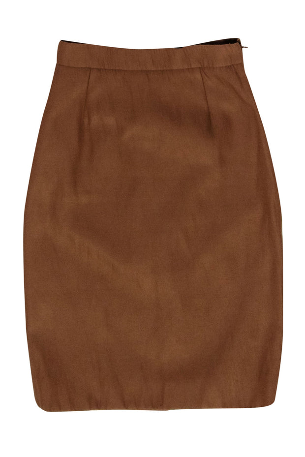 Current Boutique-Prada - Tan Wool Blend Pencil Skirt Sz 4