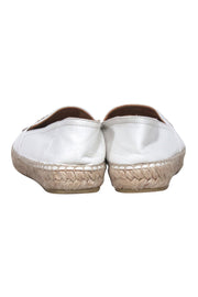 Current Boutique-Prada - White Leather Logo Toe Flats Sz 7