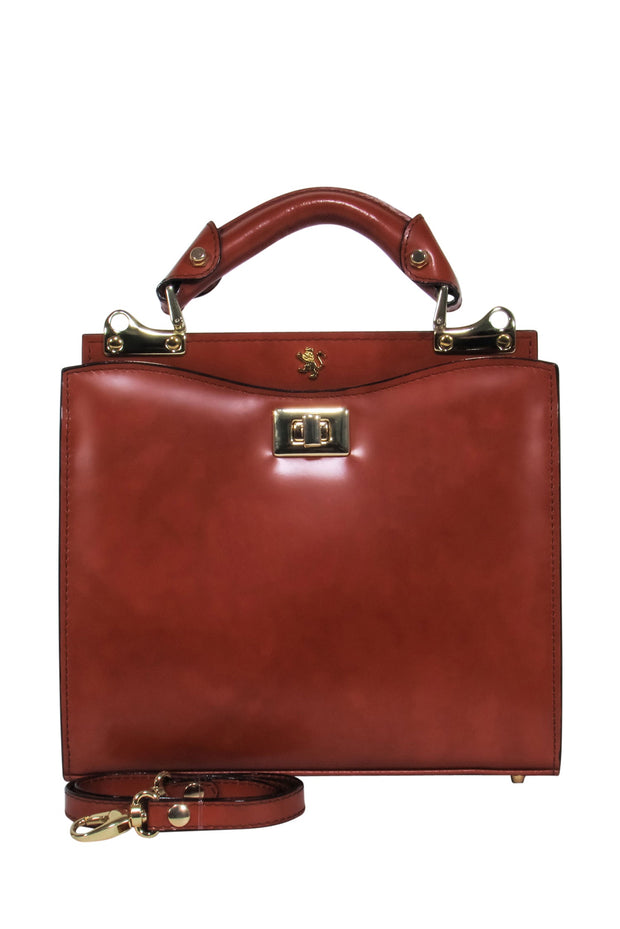 Current Boutique-Pratesi Firenze - Tan Leather Structured Satchel