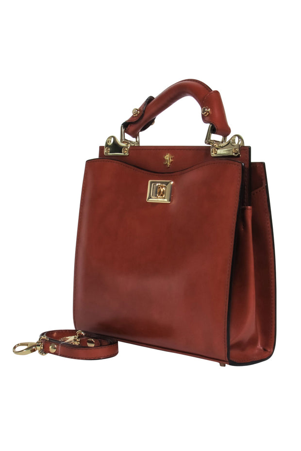 Current Boutique-Pratesi Firenze - Tan Leather Structured Satchel