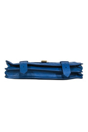 Current Boutique-Proenza Schouler - Blue Leather Clasp Front Clutch