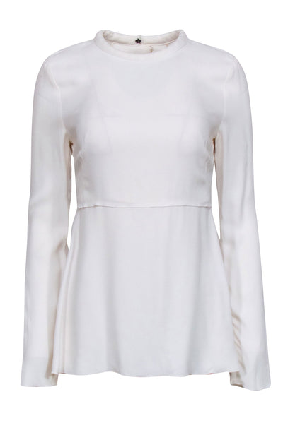 Current Boutique-Proenza Schouler - White Long Sleeve Top w/ Cut Out Back Sz 4