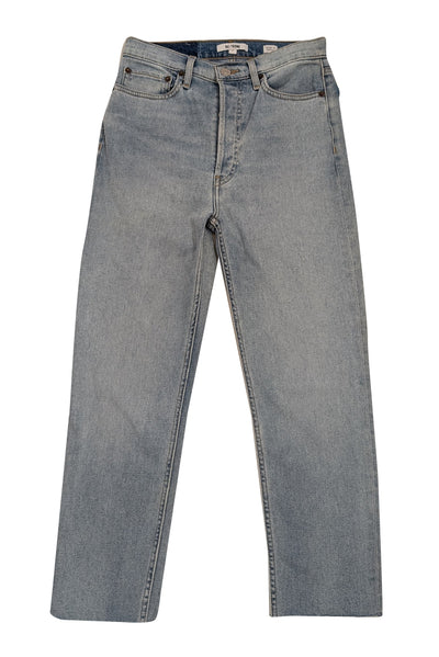 Current Boutique-RE/DONE - Light Wash Straight Leg Jeans w/ Raw Hem Sz 4