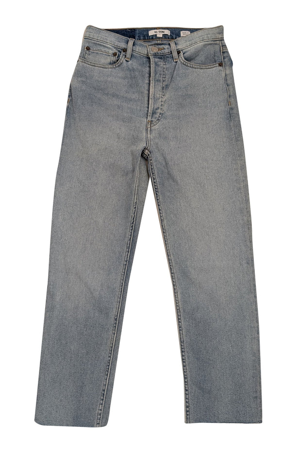 Current Boutique-RE/DONE - Light Wash Straight Leg Jeans w/ Raw Hem Sz 4