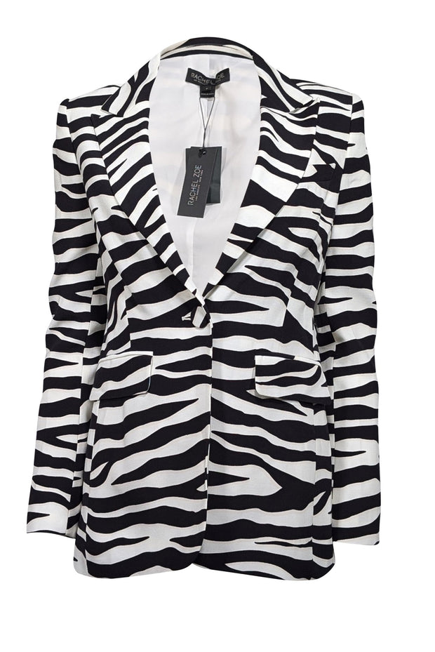 Current Boutique-Rachel Zoe - Black & White Single Button Blazer Sz 2