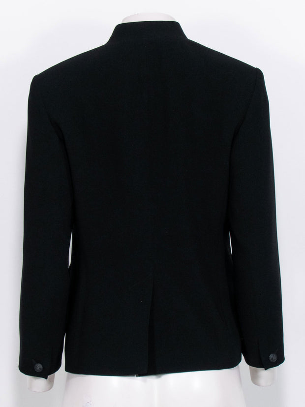 Current Boutique-Rag & Bone - Black Blazer w/ Lamb Leather Lapel Sz 6