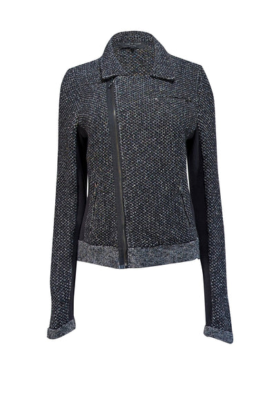 Current Boutique-Rag & Bone - Black & Grey Textured Knit Jacket Sz L