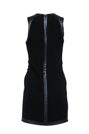 Current Boutique-Rag & Bone - Black Sleeveless Faux Leather Trim Detail Dress Sz 4