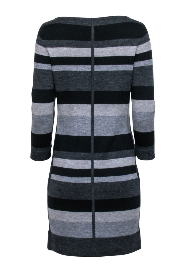 Current Boutique-Rag & Bone - Grey & Black Stripe Wool Knit Dress Sz M