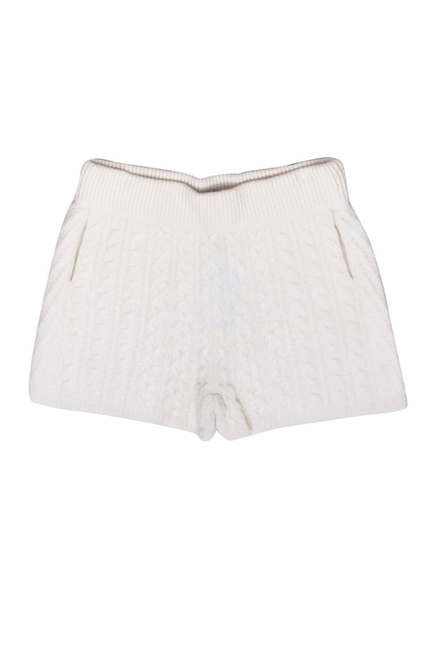 Current Boutique-Rag & Bone - Ivory Cashmere Cable Knit Shorts Sz L